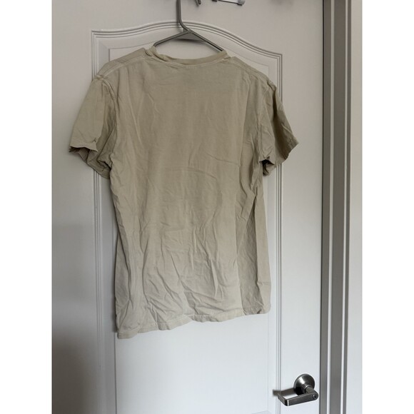 Comfort Colors Cotton Jersey Embroidered Main Street USA Beige Men's T-Shirt M - Picture 3 of 3